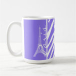 Torre Eiffel, París, rayas púrpuras de la cebra Taza De Café