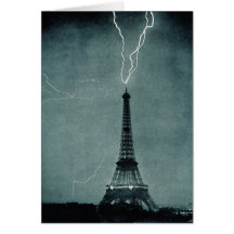 Torre Eiffel pegada por el relámpago Tarjeta