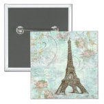 Torre Eiffel y rosas rosados Pins