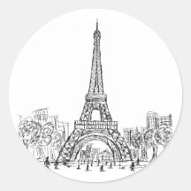 Torre París de Eifel Pegatinas Redondas