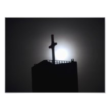 torre y luna de iglesia fotografía  