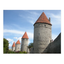 Torrecillas o torres medievales en Tallinn, Estoni Postal