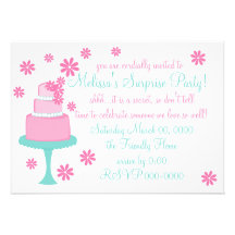 Torta bonita de la margarita invitacion personalizada