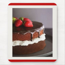 Torta de chocolate y fresas Mousepad Alfombrillas De Raton