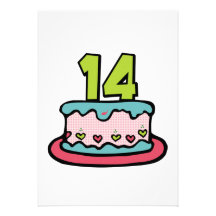 Torta de cumpleaños de 14 años invitacion personal 