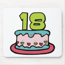 Torta de cumpleaños de 18 años alfombrillas de raton