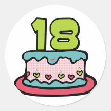 Torta de cumpleaños de 18 años etiqueta