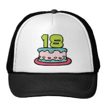 Torta de cumpleaños de 18 años gorros bordados