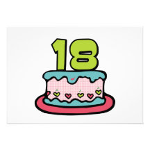 Torta de cumpleaños de 18 años invitación