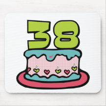 Torta de cumpleaños de 38 años alfombrillas de raton