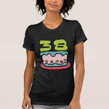 Torta de cumpleaños de 38 años camisetas