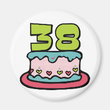 Torta de cumpleaños de 38 años imanes  