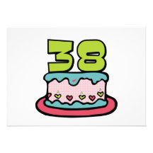 Torta de cumpleaños de 38 años invitaciones personales 