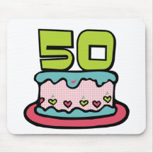 Torta de cumpleaños de 50 años alfombrillas de raton