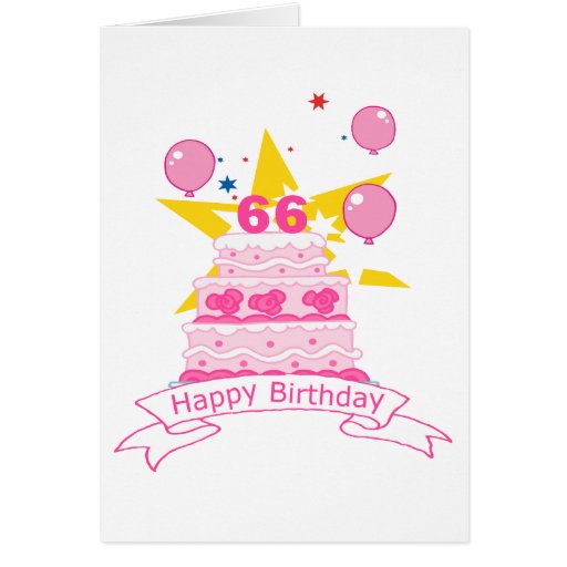Torta de cumpleaños de 66 años felicitación