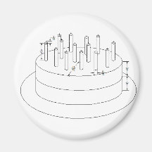 Torta de cumpleaños - estilo arquitectónico elabor iman de nevera