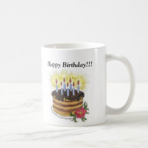 ¡Torta de cumpleaños, feliz cumpleaños!!! Tazas