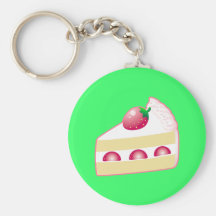 Torta de frutas de la fresa llaveros
