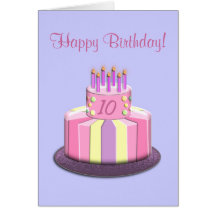 Torta de la edad del cumpleaños (rosa) felicitacion 