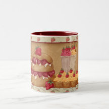 Torta de la fresa y taza del helado