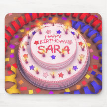 Torta del cumpleaños de Sara Alfombrilla De Raton