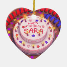 Torta del cumpleaños de Sara Ornaments Para Arbol De Navidad
