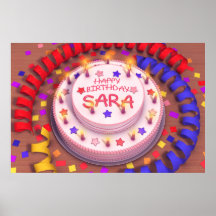 Torta del cumpleaños de Sara Poster