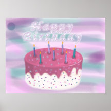 Torta del feliz cumpleaños poster