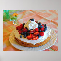 Torta del rojo, blanca y azul poster