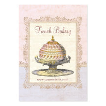 Torta rosada del francés del Victorian de París pa Tarjetas De Negocios