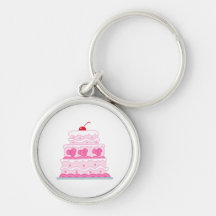 Torta rosada elegante llaveros personalizados
