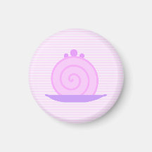 Torta rosada espiral en rayas rosadas imán