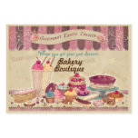 Tortas del boutique de la panadería y tarjeta de v