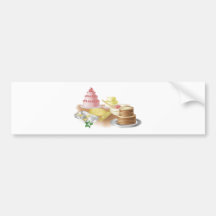 Tortas y galletas que cuecen pegatina de parachoque