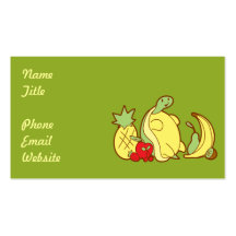 Tortuga adorable de la fruta plantilla de tarjeta de negocio