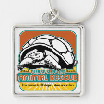 Tortuga animal del rescate llavero personalizado