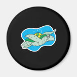 tortuga de mar feliz de la natación imanes de nevera