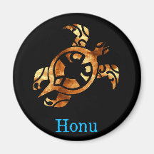Tortuga de mar hawaiana de oro tribal iman