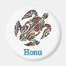 Tortuga de mar hawaiana del arco iris tribal imanes de nevera