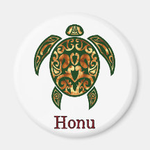 Tortuga de mar verde hawaiana del oro iman