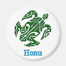 Tortuga de mar verde hawaiana tribal imanes para frigoríficos