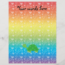 Tortuga del bebé de los corazones del arco iris flyer a todo color