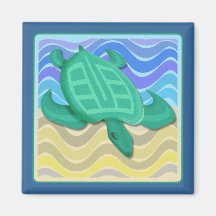 Tortuga en los imanes del cuadrado de la playa