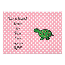 Tortuga linda del bebé invitacion personal 