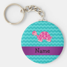 Tortuga rosada conocida personalizada llavero personalizado