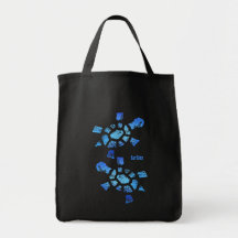 Tortugas del agua azul 2" bolsas de mano