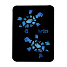 Tortugas del agua azul iman rectangular