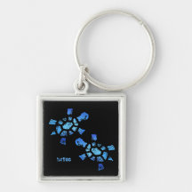 Tortugas del agua azul llavero personalizado