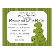 Tortugas lindas tres invitación personalizada
