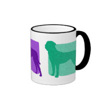 Tosa colorido Inu siluetea la taza